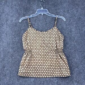 Y2K Old Navy Brown Polka Dot Honeycomb Tank Top Women’s Small Retro Babydoll
